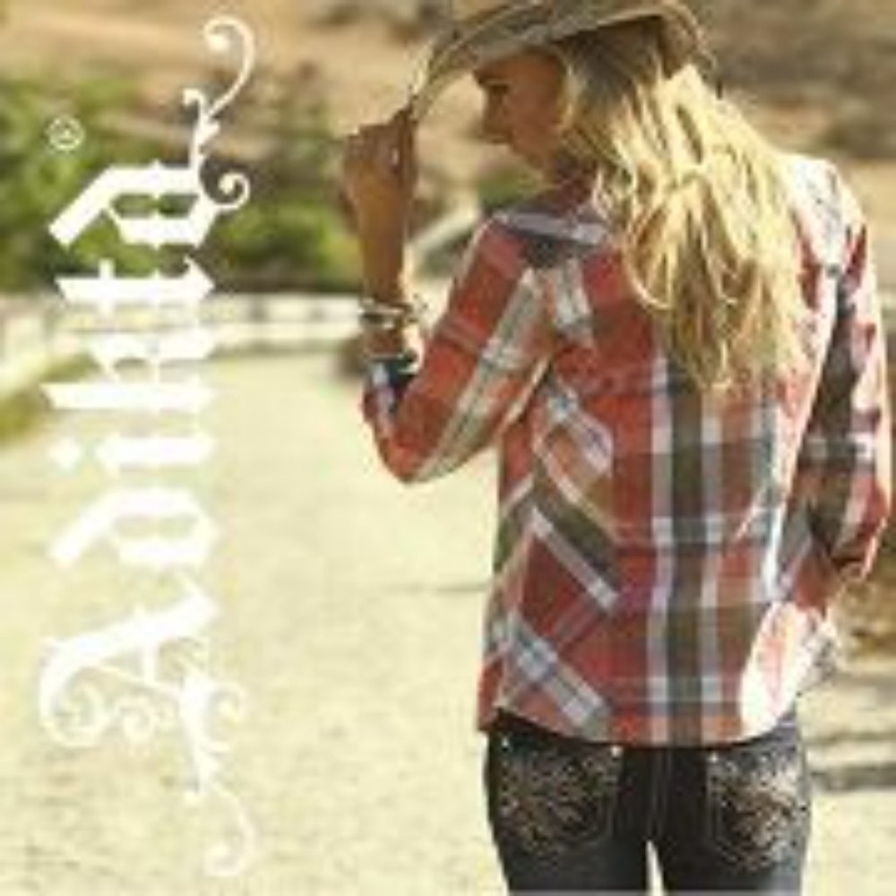 Adiktd Bling Western Shirt Embroidered Plaid Shirt Size XL
